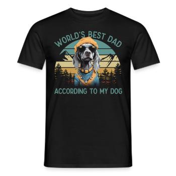 Meilleur chien papa au monde Amoureux des chiens de Weimar - T-shirt homme - noir - Devant - AI Model Male 178 light (178cm)