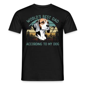 World Best Dog Dad Beagle Funny - Men's T-Shirt - black - Front - AI Model Male 178 light (178cm)