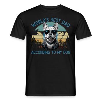 Meilleur chien du monde papa bouledogue français - T-shirt homme - noir - Devant - AI Model Male 178 light (178cm)