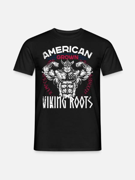 Muscular American Norse Viking - Men's T-Shirt - black