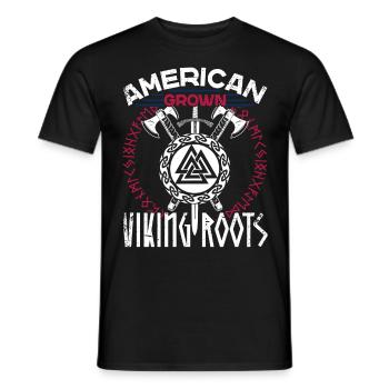 De fières racines nordiques vikings américaines - T-shirt homme - noir - Devant - AI Model Male 178 light (178cm)
