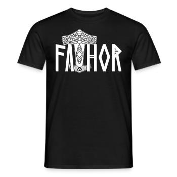 Stolzer Fathor Wikinger Papa Wikingerrunen Design - Männer T-Shirt - Schwarz - Vorne - AI Model Male 178 light (178cm)