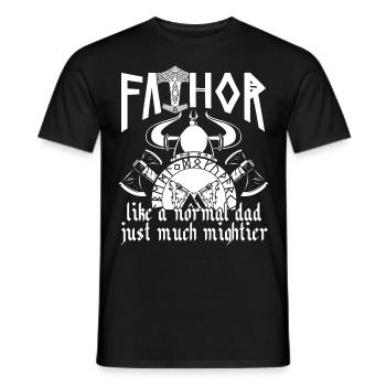 Wikinger Papa Vathor Mächtiger Nordischer Vater - Männer T-Shirt - Schwarz - Vorne - AI Model Male 178 light (178cm)