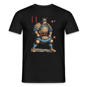 Oeuvres d’art vintage de samouraïs japonais de style Ukiyo-E - T-shirt homme - noir - Devant - AI Model Male 178 light (178cm)