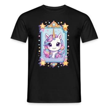 Licornes drôles couleurs pastel amant de licorne - T-shirt homme - noir - Devant - AI Model Male 178 light (178cm)