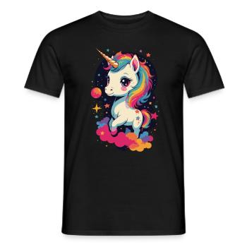 Grand design fantastique pour les amateurs de licornes - T-shirt homme - noir - Devant - AI Model Male 178 light (178cm)