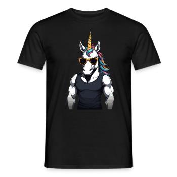 Papa Einhorn Lustiges Vatertag Design - Männer T-Shirt - Schwarz - Vorne - AI Model Male 178 light (178cm)