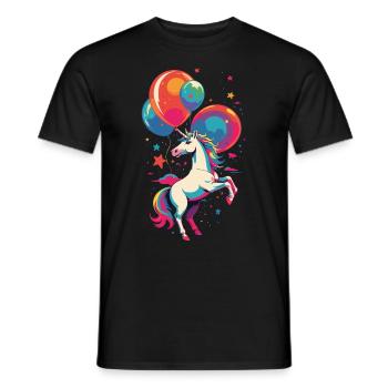 Lustige Einhörner Süßes Einhorn Leuchtende Farben - Männer T-Shirt - Schwarz - Vorne - AI Model Male 178 light (178cm)