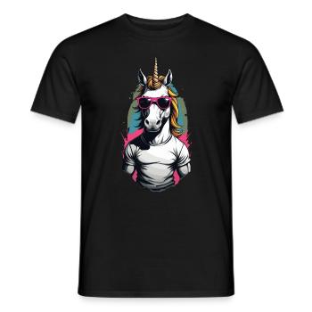 Papa Einhorn Lustiges Vatertag Design - Männer T-Shirt - Schwarz - Vorne - AI Model Male 178 light (178cm)