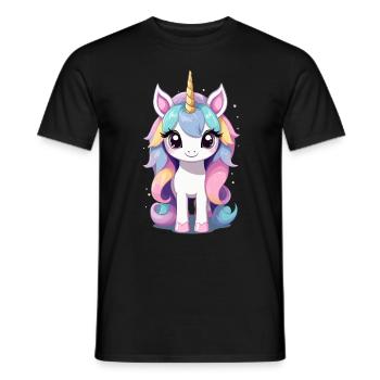 Pastell Farben Einhorn Liebhaber Design - Männer T-Shirt - Schwarz - Vorne - AI Model Male 178 light (178cm)