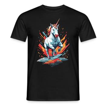 Unicorn Lover Design Funny Unicorns Cute - Men's T-Shirt - black - Front - AI Model Male 178 light (178cm)