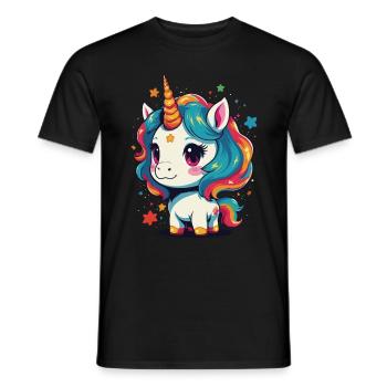 Unicorn Lover Design Funny Unicorns - Men's T-Shirt - black - Front - AI Model Male 178 light (178cm)
