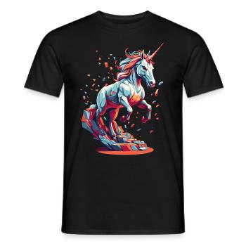 Amoureux de la licorne Licornes drôles Licorne mignonne - T-shirt homme - noir - Devant - AI Model Male 178 light (178cm)