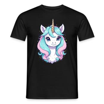 Couleurs pastel Licornes drôles pour Licorne - T-shirt homme - noir - Devant - AI Model Male 178 light (178cm)