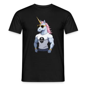 Papa Einhorn Lustiges Vatertag Design - Männer T-Shirt - Schwarz - Vorne - AI Model Male 178 light (178cm)