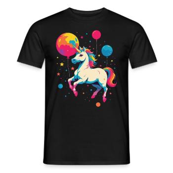Licornes drôles Jolie fille licorne - T-shirt homme - noir - Devant - AI Model Male 178 light (178cm)