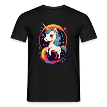 Amoureux de la licorne Drôle Mignon Licorne Design - T-shirt homme - noir - Devant - AI Model Male 178 light (178cm)
