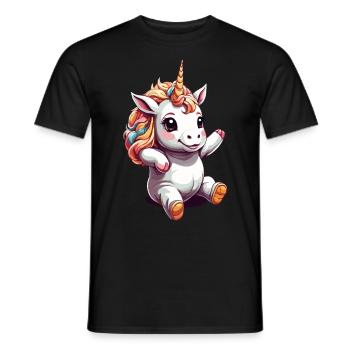Licornes drôles Licorne mignonne Licorne Fille - T-shirt homme - noir - Devant - AI Model Male 178 light (178cm)