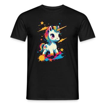 Licorne Amant Design Drôle Licornes Mignon - T-shirt homme - noir - Devant - AI Model Male 178 light (178cm)