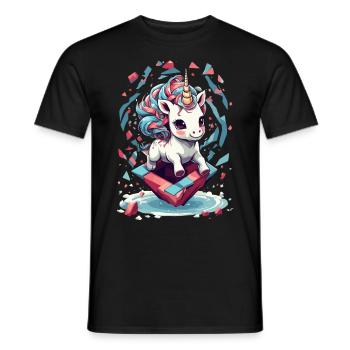 Jolie Licorne Fille Licornes Drôles - T-shirt homme - noir - Devant - AI Model Male 178 light (178cm)