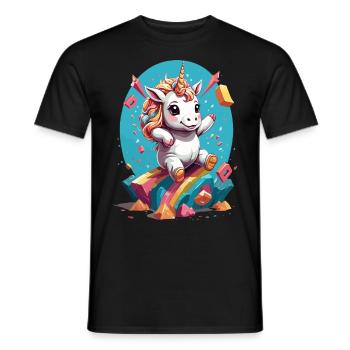 Amoureux de la licorne Design Licornes drôles - T-shirt homme - noir - Devant - AI Model Male 178 light (178cm)