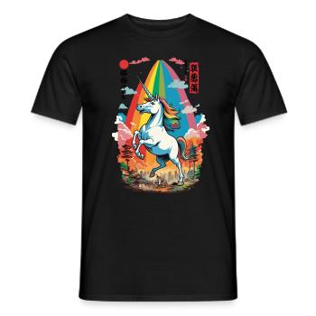 Japon Ukiyo-E Art Style Vintage Japonais - T-shirt homme - noir - Devant - AI Model Male 178 light (178cm)