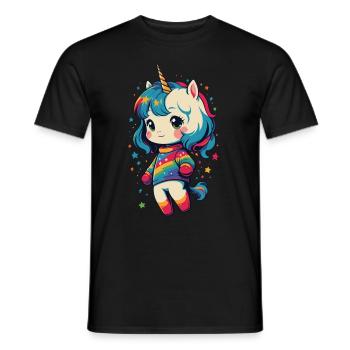 Grand amant de licorne Design Licornes drôles - T-shirt homme - noir - Devant - AI Model Male 178 light (178cm)