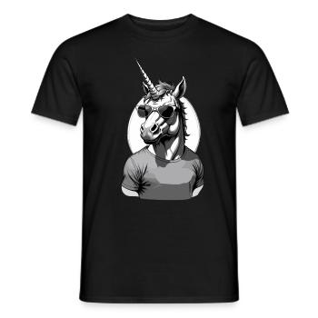 Drôle de fête des pères Design papa licorne - T-shirt homme - noir - Devant - AI Model Male 178 light (178cm)