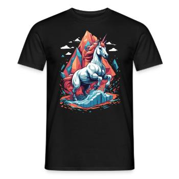 Lustige Einhörner Leuchtende Farben Einhorn - Männer T-Shirt - Schwarz - Vorne - AI Model Male 178 light (178cm)