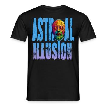 Trippy Goa Face Face Mask - Dive In - Men's T-Shirt - black - Front - AI Model Male 178 light (178cm)
