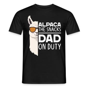Drôle de papa d’alpaga parfait jeu de mots - T-shirt homme - noir - Devant - AI Model Male 178 light (178cm)