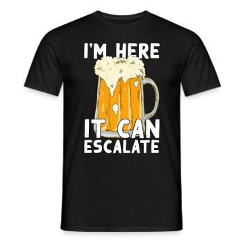 Es Kann Eskalieren Für Begeisterte Biertrinker - Männer T-Shirt - Schwarz - Vorne - AI Model Male 178 light (178cm)