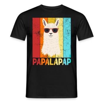 Funny Llama Dad Papalapap Perfect Father's Day - Men's T-Shirt - black - Front - AI Model Male 178 light (178cm)