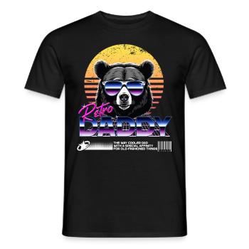 Rétro Daddy Vintage Dad Perfect Father’s Day Design - T-shirt homme - noir - Devant - AI Model Male 178 light (178cm)
