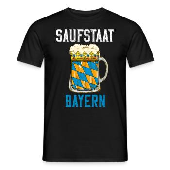 Saufstaat Bayern Für Begeisterte Biertrinker - Männer T-Shirt - Schwarz - Vorne - AI Model Male 178 light (178cm)