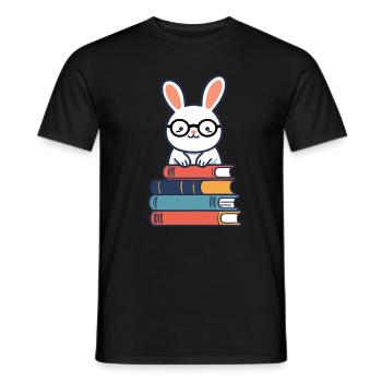 Lapin de lecture parfait de style rat de bibliothèque - T-shirt homme - noir - Devant - AI Model Male 178 light (178cm)