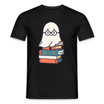Reading Halloween Ghost Little Books Ghost - Men's T-Shirt - black - Front - AI Model Male 178 light (178cm)