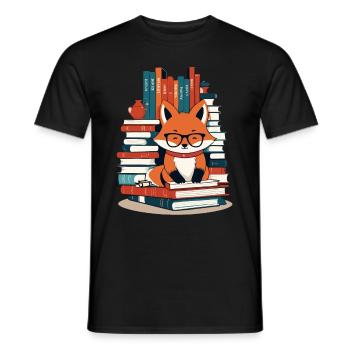 Cute Book Lover Funny Books Design - Men's T-Shirt - black - Front - AI Model Male 178 light (178cm)