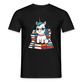Mignon rat de bibliothèque licorne Créatures mythiques magiques - T-shirt homme - noir - Devant - AI Model Male 178 light (178cm)
