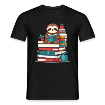 Drôle d’amoureux des livres paresseux Lecture paresseux - T-shirt homme - noir - Devant - AI Model Male 178 light (178cm)