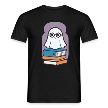 Amateur de livres Style Halloween Ghost Bookish - T-shirt homme - noir - Devant - AI Model Male 178 light (178cm)