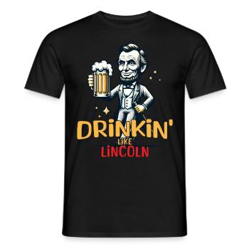 Drinkin comme Lincoln Retro Vintage Design 4. - T-shirt homme - noir - Devant - AI Model Male 178 light (178cm)