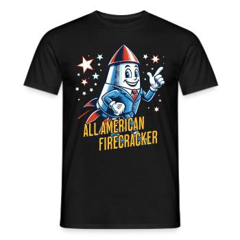 All American Firecracker Retro Vintage Design - Männer T-Shirt - Schwarz - Vorne - AI Model Male 178 light (178cm)