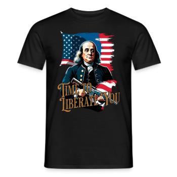 Il est temps de libérer le design vintage drôle 4 juillet - T-shirt homme - noir - Devant - AI Model Male 178 light (178cm)