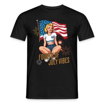 4th of July Independence American Sentiment - Men's T-Shirt - black - Front - AI Model Male 178 light (178cm)
