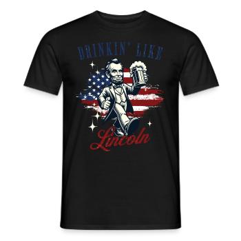 Drinkin' Like Lincoln Design rétro vintage - T-shirt homme - noir - Devant - AI Model Male 178 light (178cm)