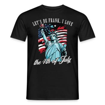 Drapeau américain de la Statue de la Liberté du 4 juillet - T-shirt homme - noir - Devant - AI Model Male 178 light (178cm)