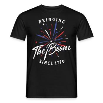 Brings the boom since 1776 retro vintage design - Men's T-Shirt - black - Front - AI Model Male 178 light (178cm)
