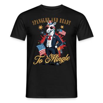 Licorne pailletée prête à mélanger 4 juillet Fun - T-shirt homme - noir - Devant - AI Model Male 178 light (178cm)
