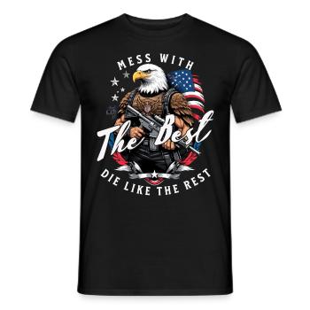 Mess With Best Funny Freedom Design July 4 - Men's T-Shirt - black - Front - AI Model Male 178 light (178cm)